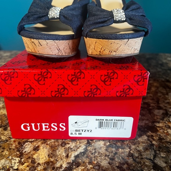 Guess Denim Wedge GWBETZY2 Dark Blue Fabric - Picture 4 of 4